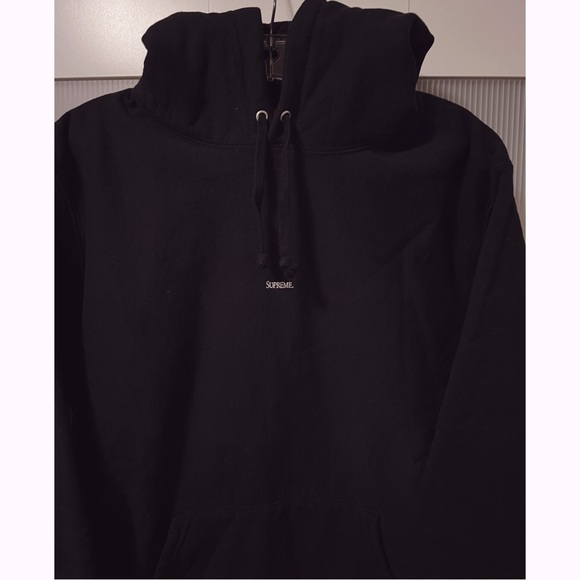 Supreme Black Hoodie Embroidered Logo Size M - Picture 2 of 9